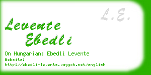 levente ebedli business card